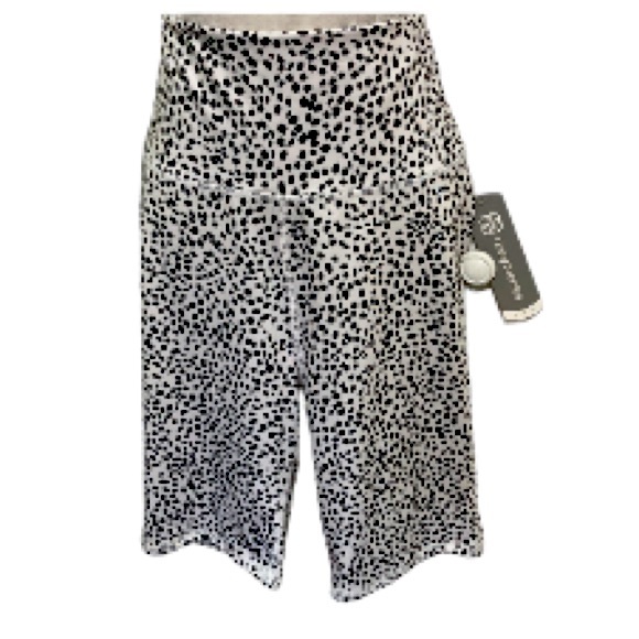 DAISY FUENTES Ultra High Waist Cheetah Leopard Print Bike Shorts Black White XL - Picture 1 of 11